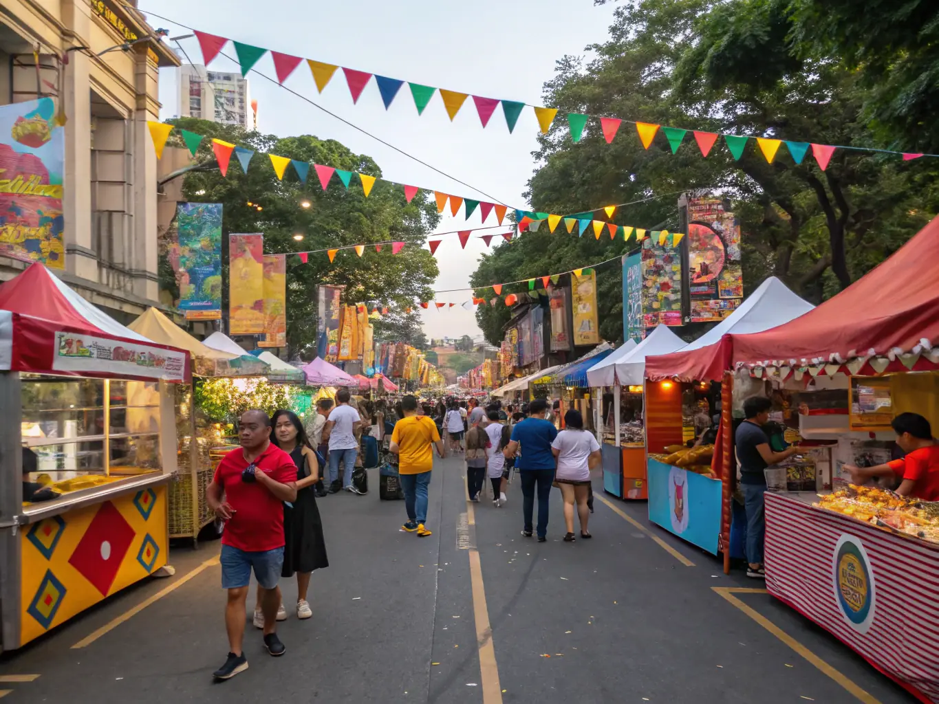 A dynamic image of a local heritage festival organized by ENTRE AUTRES, featuring traditional dance performances, craft stalls, and food vendors, highlighting the organization's role in preserving and celebrating local culture.